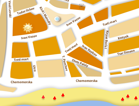 Obzor City Hotel location map